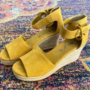 Unisa Mustard Yellow Wedge Sandals